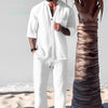 Cotton And Linen Half Sleeve Suit Men&#39;s Summer