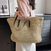 Summer Woven Shoulder Bag Ins Fashion Large Capacity Handbags With Zipper Women&#39;s Beach Bags