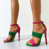 Eilly - sexy buckle strap cover heel sandals.