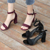 Brandy - Women&#39;s Summer Fashion Sandals Medium High Heel Buckle Strap