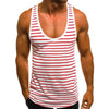 Men&#39;s Striped Sleeveless O Neck Tank Tops