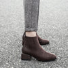 Fashionable Retro Chelsea Boot Women&#39;s Shoes with Square Heel and Pointed Toe.