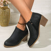 Anaïs - Chunky Heel Round Toe Ankle Boots With Side Zipper Design