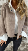 Women&#39;s Batwing Sleeve Cardigan Autumn And Winter Loose Short Cashmere Long Sleeve Coat