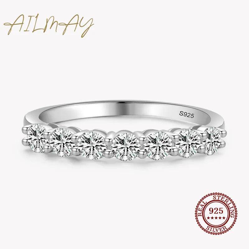 Ailmay - White Silver Cubic Zirconia Wedding Ring - Jimi Brothers 