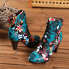 Armak2 - Vibrant Floral Pattern Leather Booties For Women - Jimi Brothers 