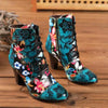 Armak2 - Vibrant Floral Pattern Leather Booties For Women - Jimi Brothers 