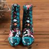 Armak2 - Vibrant Floral Pattern Leather Booties For Women - Jimi Brothers 