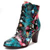 Armak2 - Vibrant Floral Pattern Leather Booties For Women - Jimi Brothers 