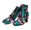 Armak2 - Vibrant Floral Pattern Leather Booties For Women - Jimi Brothers 