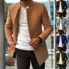 Men&#39;s Slim Coat Fashion Single-breasted Solid Color Business Jackets Fall And Winter Tops Outwear Clothing