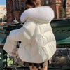 Winter Cotton-padded Jacket Women&#39;s Short Fur Collar