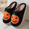 Pantoufles de dessin animé citrouille Halloween chaussons chauds d&#39;hiver hommes et femmes couples chaussures d&#39;intérieur maison