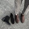 Fashionable Retro Chelsea Boot Women&#39;s Shoes with Square Heel and Pointed Toe.