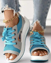 BELLA - Cutout Lace-up Muffin Sandals - Jimi Brothers 