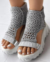 Braided Geometric Wedge Sandals - Jimi Brothers 