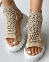 Braided Geometric Wedge Sandals - Jimi Brothers 