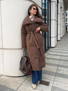 Stylish winter coat with warm cotton and lace-up design