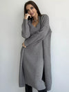 Lena - Set 2pcs Long Dress Sleeveless And Casual Loose Cardigan