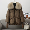 Winter Cotton-padded Jacket Women&#39;s Short Fur Collar