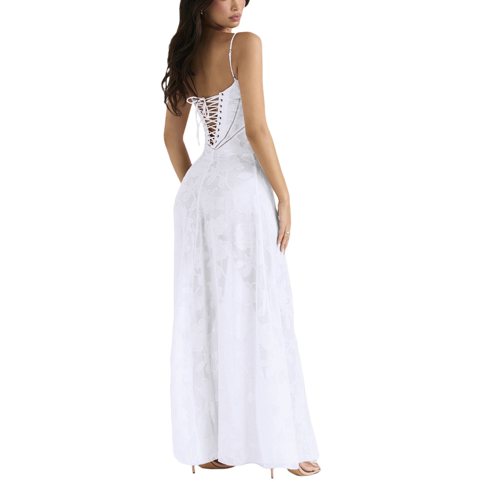 Carmen - Elegant Evening Suspender Lace Long summer Dress