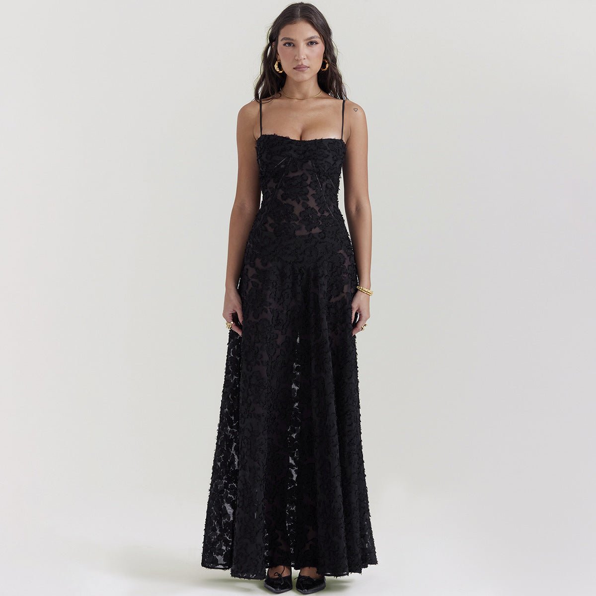 Carmen - Elegant Evening Suspender Lace Long summer Dress