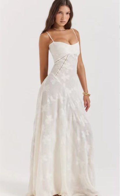 Carmen - Elegant Evening Suspender Lace Long summer Dress