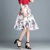 Chiffon skirt women summer new floral midi skirt