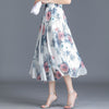Chiffon skirt women summer new floral midi skirt