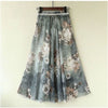 Chiffon skirt women summer new floral midi skirt