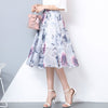 Chiffon skirt women summer new floral midi skirt