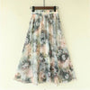 Chiffon skirt women summer new floral midi skirt