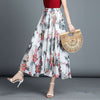 Chiffon skirt women summer new floral midi skirt