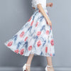Chiffon skirt women summer new floral midi skirt