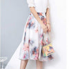 Chiffon skirt women summer new floral midi skirt