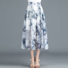 Chiffon skirt women summer new floral midi skirt
