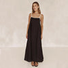 Cynthia - Long Cotton and Linen Dress Summer Fashion Contrast-color