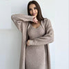 Lena - Set 2pcs Long Dress Sleeveless And Casual Loose Cardigan