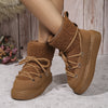 Fashion Lace-up Short Snow Casual Warm Boots Winter Flat Thick-soled