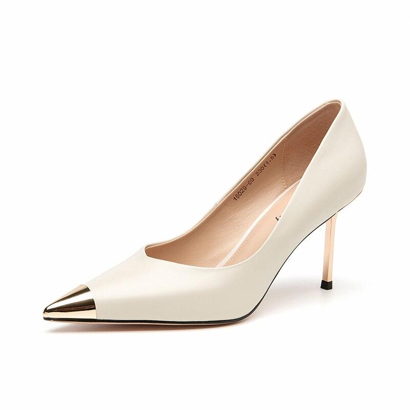 Delores - Pointed Toe Pumps in Golden Metal - Jimi Brothers 