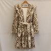 Leopard Print Faux Fur Coat Fox Fur Long Large