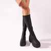 Women&#39;s High-heeled Elastic Leather Boots