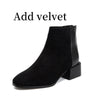 Fashionable Retro Chelsea Boot Women&#39;s Shoes with Square Heel and Pointed Toe.