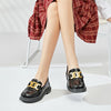 College Style One-legged Footwear Women&#39;s Shoes Simple Round Toe Loafers