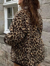 Women&#39;s Winter Leopard Print Casual Loose Jacket