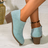 Anaïs - Chunky Heel Round Toe Ankle Boots With Side Zipper Design