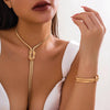 Estelle - Jewelry set in a long smooth twisted chain - Jimi Brothers 