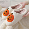 Pantoufles de dessin animé citrouille Halloween chaussons chauds d&#39;hiver hommes et femmes couples chaussures d&#39;intérieur maison