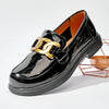College Style One-legged Footwear Women&#39;s Shoes Simple Round Toe Loafers