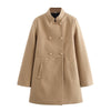Fashion Blended Double Breasted Coat Coat For Women